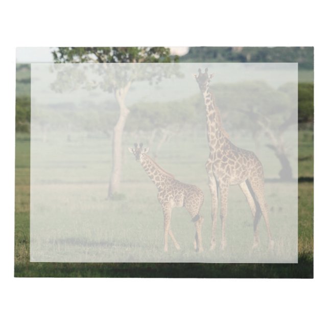Bloc-note Animaux de bébés cutest | Giraffe Calf & Mama (Devant)