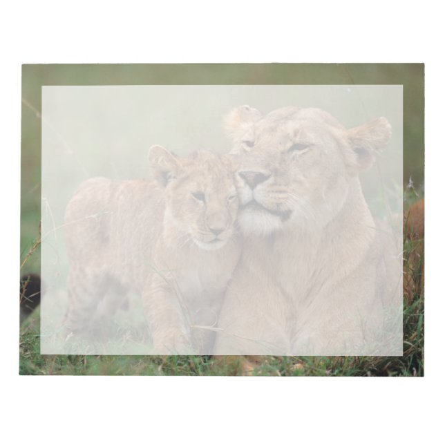 Bloc-note Animaux de bébés cutest | Lion Cub & Mother (Devant)