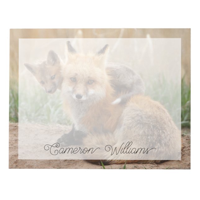 Bloc-note Animaux de bébés cutest | Renard rouge et bébé (Devant)