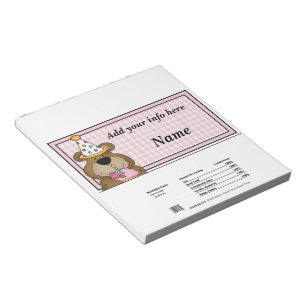 Bloc-note Anniversaire Bear Candy Bar Wrapper Party Faveurs
