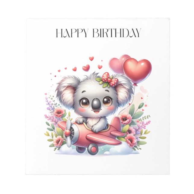 Bloc-note Anniversaire de Koala Volant (Devant)