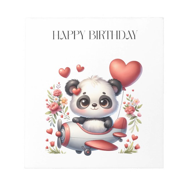 Bloc-note Anniversaire de Panda Pilote (Devant)