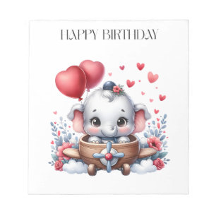 Bloc-note Anniversaire d'éléphant volant