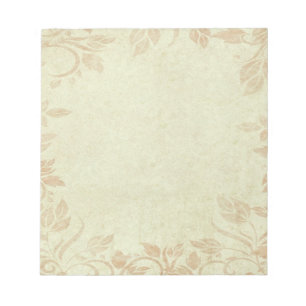 Bloc-note Antique Gold Vintage Floral Vine Mariage