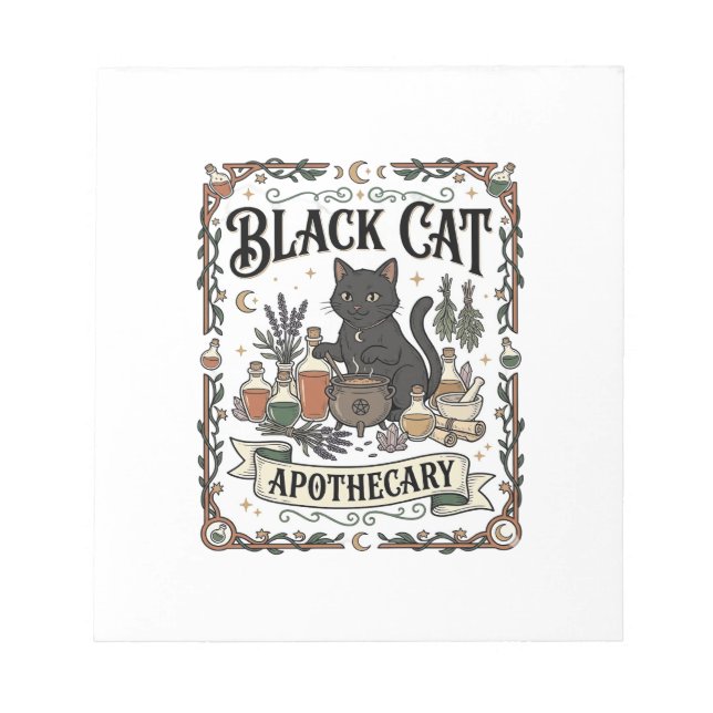 Bloc-note Apothicaire Chat Noir Chat Sorcière Mystique Apoth (Devant)
