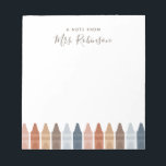 Bloc-note Appréciation de l'enseignant Boho Notepad Crayon<br><div class="desc">Surprenez l'enseignant dans votre vie ou offrez-vous (si vous êtes l'enseignant) à ce carnet de notes,  avec des crayons dans une palette de couleurs chaudes et neutres ! Personnalisez le texte avec le nom de votre destinataire.</div>