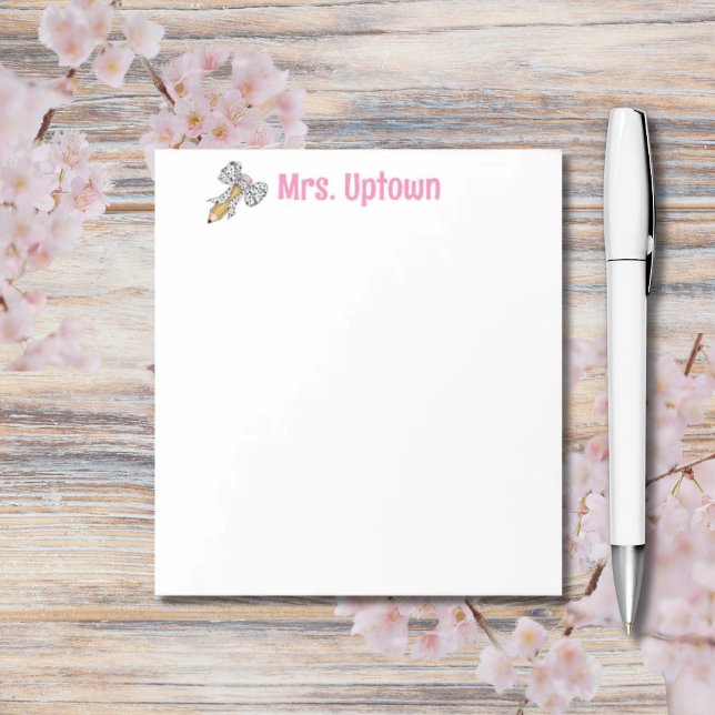 Bloc-note Appréciation de l'enseignant crayon personnalisé a (Créateur téléchargé)