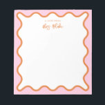 Bloc-note Appréciation de l'enseignant rose orange vague<br><div class="desc">Un cadeau parfait pour les enseignants,  avec une bordure ondulée rose et orange. Pour une personnalisation plus avancée de cette conception,  par exemple la modification de la disposition,  de la police ou de la taille du texte,  cliquez sur le bouton "PERSONNALISER" ci-dessus. Veuillez me contacter pour toute question !</div>