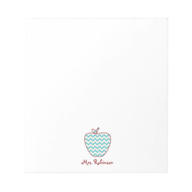 Bloc-note Aqua Chevron Enseignant Apple (Devant)