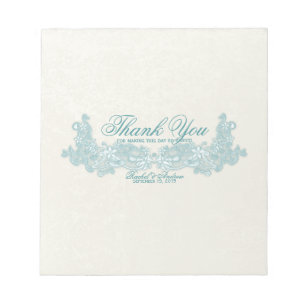 Bloc-note Aqua Floral Victorien Design Candy Bar Wrap