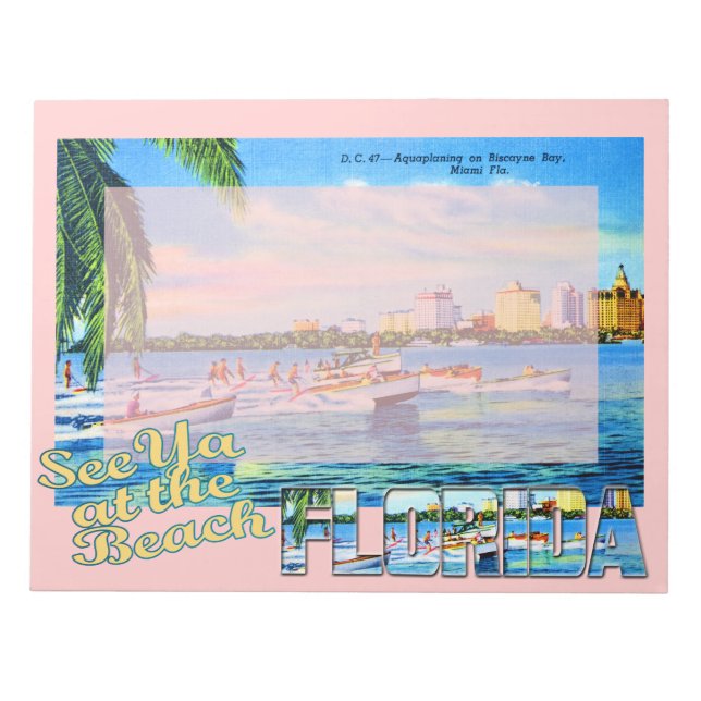 Bloc-note Aquaplaning à Biscayne Bay - Voir Ya à la plage (Devant)