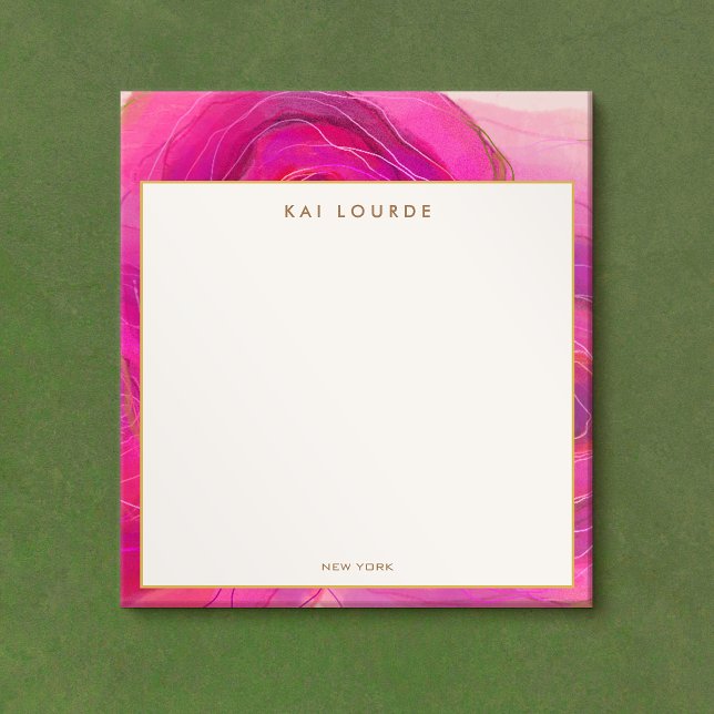 Bloc-note Aquarelle Abstraite rose chic (Créateur téléchargé)