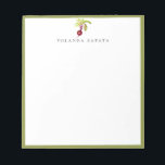 Bloc-note Aquarelle Beet Green encadré<br><div class="desc">Jolie betterave de jardin aquarelle avec cadre vert assorti,  bloc-notes personnalisé.</div>