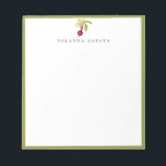 Bloc-note Aquarelle Beet Green encadré<br><div class="desc">Jolie betterave de jardin aquarelle avec cadre vert assorti,  bloc-notes personnalisé.</div>
