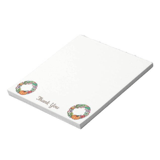 Bloc-note Aquarelle Belle couronne Citrouille avec feuille (Tourné)