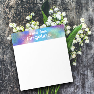 Bloc-note Aquarelle bleu turquoise vert éclat blanc