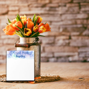 Bloc-note Aquarelle bleu turquoise vert éclat blanc