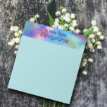 Bloc-note Aquarelle bleu turquoise vert éclat bleu lettre<br><div class="desc">Aquarelle bleu turquoise vert splash Bloc-notes avec nom.</div>