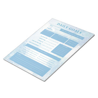 Bloc-note Aquarelle bleue Buts quotidiens Planificateur Bloc