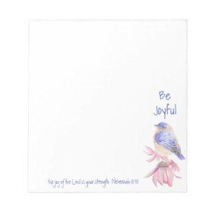 Bloc-note Aquarelle Bluebird Joy of the Lord Bible Citation