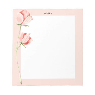 Bloc-note Aquarelle Blush rose Printemps fleurit Floral