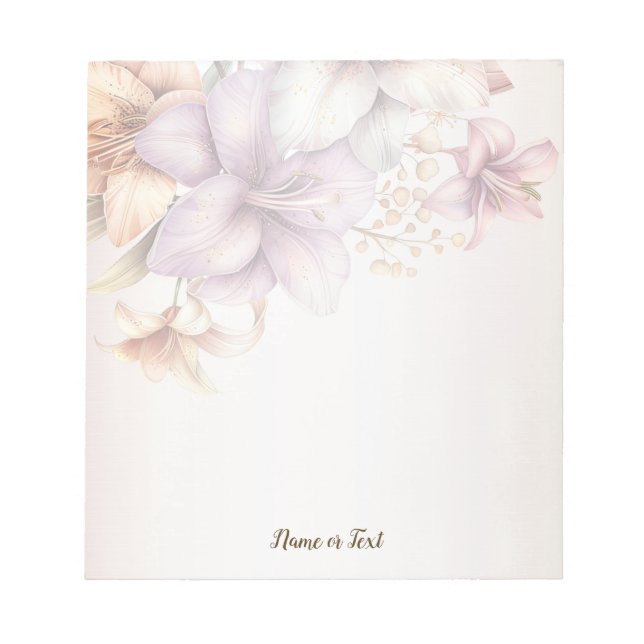 Bloc-note Aquarelle Boho Rose Fleurs Élégante Et Élégante (Devant)