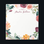 Bloc-note Aquarelle Bourgogne Fleur personnalisée Papier<br><div class="desc">Plus de jolis Notepads dans le Little Bayleigh Store!</div>