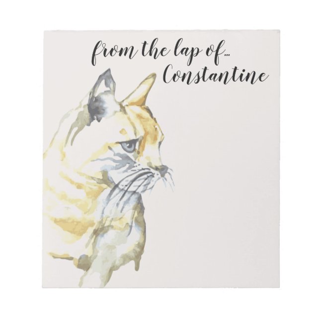 Bloc-note Aquarelle Chat Orange Blanc Tabby des genoux de (Devant)