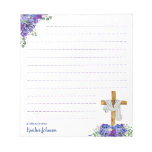 Bloc-note Aquarelle Christian Easter Cross Custom