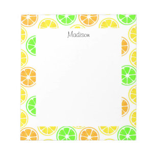 Bloc-note Aquarelle Citron citron citron citron Motif de tra