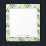 Bloc-note Aquarelle Citron et Motif de verdure Personnalisé<br><div class="desc">Bloc-notes citron personnalisable. Il dispose d'un motif de couleur aquarelle citron et verdure. Personnalisez en ajoutant des noms et d'autres détails Ce bloc-notes citron motif est parfait comme un cadeau.</div>