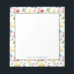 Bloc-note Aquarelle Citrons et baies Motif Personnalisé<br><div class="desc">Bloc-notes botanique personnalisable. Il comprend un motif de citrons,  de cerises et de bleuets. Personnalisez en ajoutant des noms et d'autres détails Ce bloc-notes botanique est parfait comme cadeau.</div>