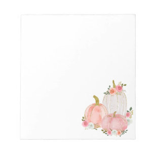 Bloc-note Aquarelle Citrouille Pastel rose Rose Floral