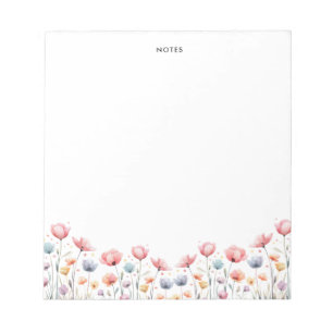 Bloc-note Aquarelle colorée mignonne Printemps fleurit Flora