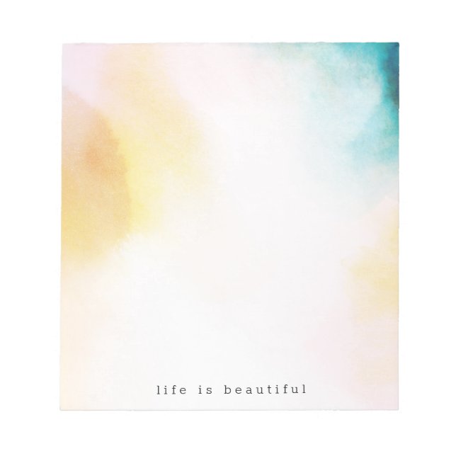 Bloc-note Aquarelle Couleur jaune Turquoise bleu Tie Tee Omb (Devant)