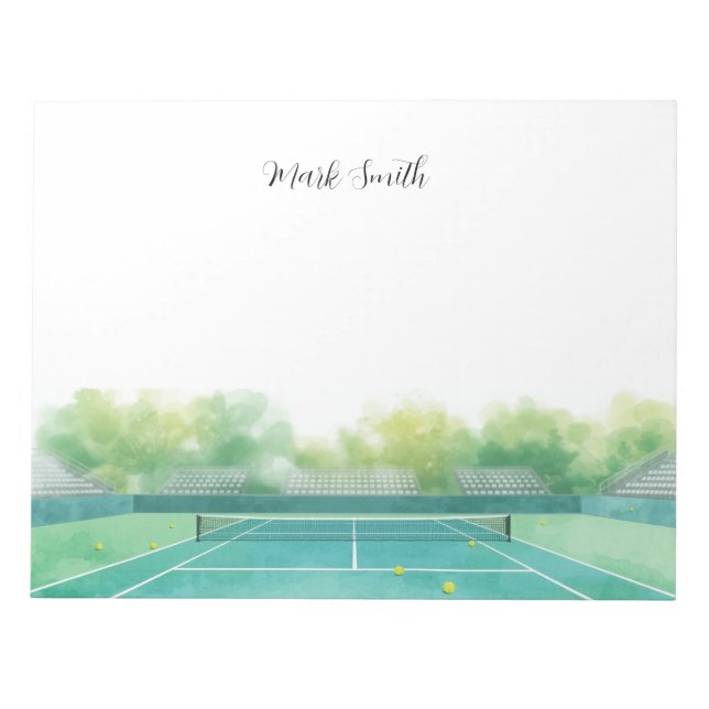 Bloc-note Aquarelle court de tennis (Devant)
