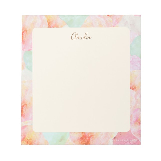 Bloc-note Aquarelle Crème de glace Abstraite Papier à lettre (Devant)