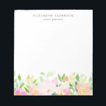 Bloc-note Aquarelle Dainty Fleurs | Pastel Floral<br><div class="desc">Bloc-notes Whimsical et féminin avec fleurs pastel aquarelle. Ce bloc-notes flora est parfait pour un usage personnel et professionnel.</div>