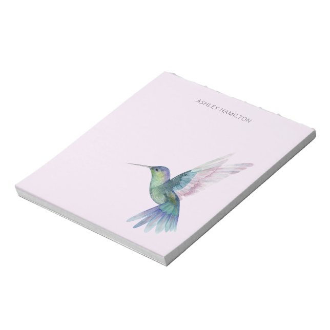 Bloc-note Aquarelle de colibri personnalisée (Tourné)