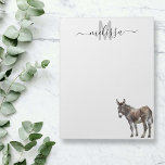 Bloc-note Aquarelle de ferme Donkey Nom du monogramme Bloc-n<br><div class="desc">Cette conception peut être personnalisée dans la zone fournie en modifiant la photo et/ou le texte. Vous pouvez également le customiser en cliquant sur Personnaliser ce Modèle, puis en choisissant l'option cliquer pour customiser et supprimer ou modifier la couleur de l'arrière - plan, ajouter du texte, modifier la couleur ou...</div>