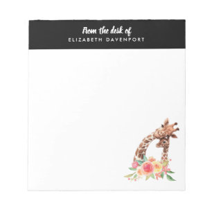 Bloc-note Aquarelle de Giraffe mignonne Maman & Baby Bloc-no