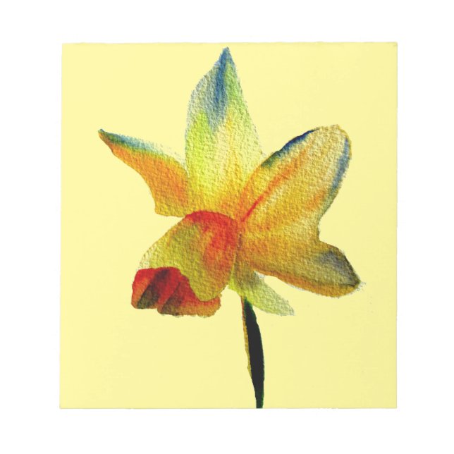 Bloc-note Aquarelle de jonquille jaune fleur de printemps (Devant)