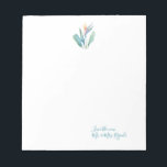Bloc-note Aquarelle de Merci de Mariage de fleurs tropicales<br><div class="desc">Dites merci aux amis et à la famille avec mes jeunes mariés personnalisés merci les tampons de notes. Ils présentent les mots nouveau M. et Mme ... avec votre nom ou monogramme dans une typographie manuscrite avec mon oiseau tropical d'aquarelle de fleur paradisiaque et de feuilles de palmiers dans les...</div>
