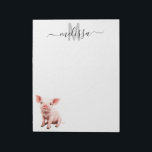 Bloc-note Aquarelle de porc mignonne Nom du monogramme Bloc-<br><div class="desc">Cette conception peut être personnalisée dans la zone fournie en modifiant la photo et/ou le texte. Vous pouvez également le customiser en cliquant sur Personnaliser ce Modèle, puis en choisissant l'option cliquer pour customiser et supprimer ou modifier la couleur de l'arrière - plan, ajouter du texte, modifier la couleur ou...</div>