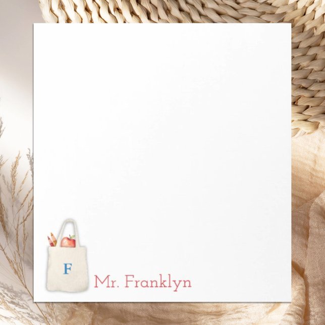 Bloc-note Aquarelle de professeur personnalisé Fourre-tout a (Créateur téléchargé)