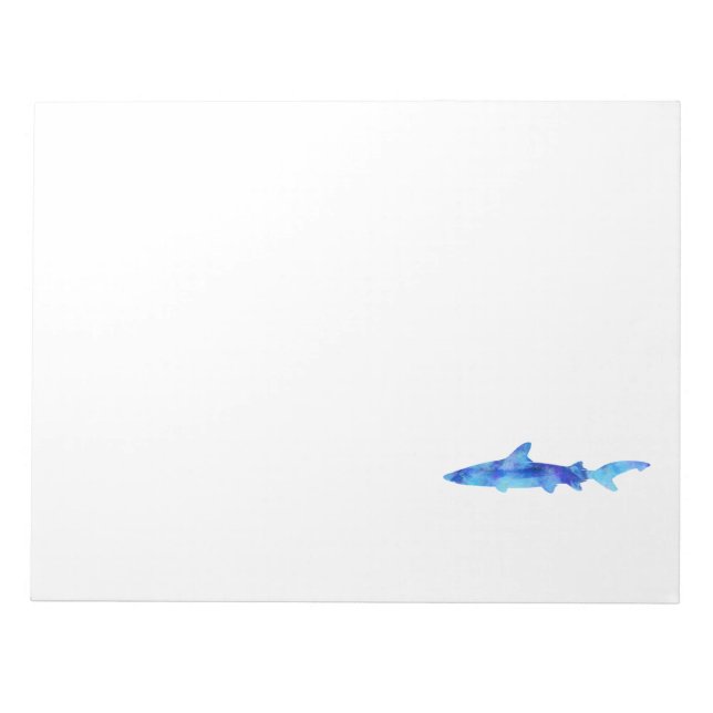 Bloc-note Aquarelle de requin Silhouette Teinture bleu Turqu (Devant)