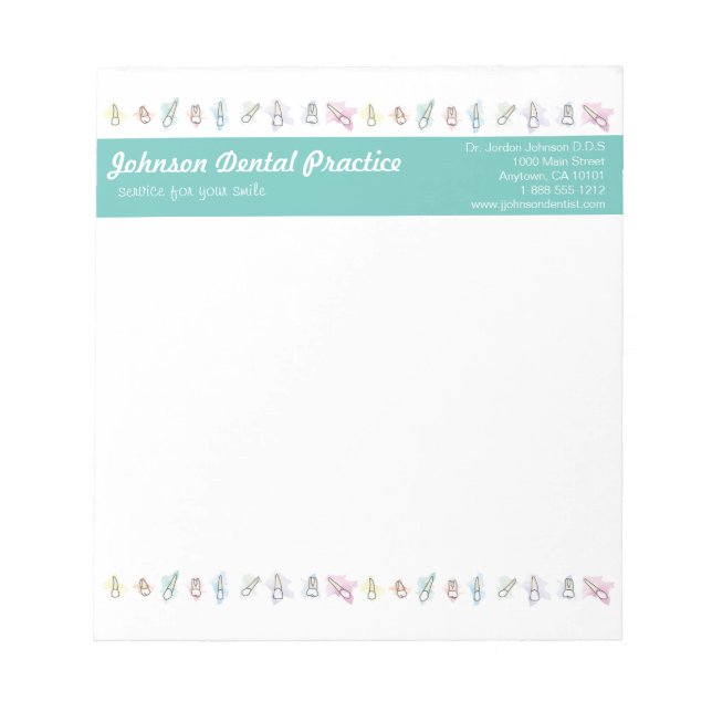 Bloc-note Aquarelle Dents Pratique dentaire (Devant)