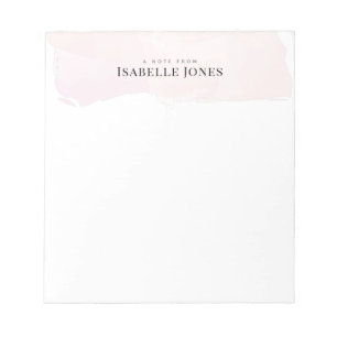 Bloc-note Aquarelle élégante rose pâle