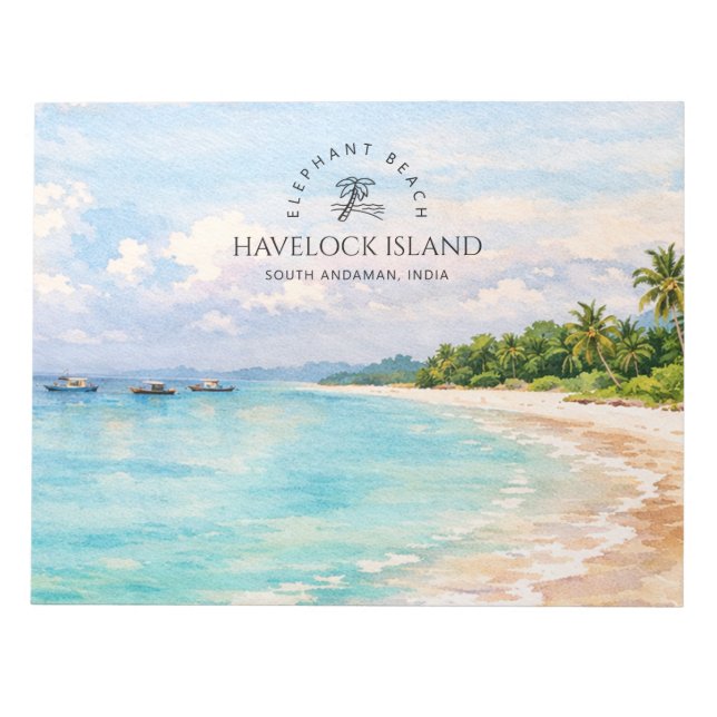 Bloc-note Aquarelle Elephant Beach – Cadeau Souvenir d'Andam (Devant)