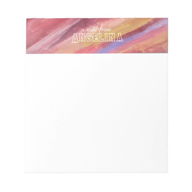 Bloc-note Aquarelle en terre cuite bandes blanc (Devant)